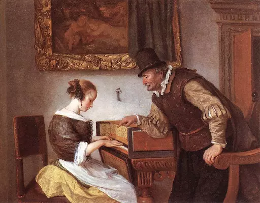 Jan STEEN (1626-1679) La leçon de clavecin (v. 1660)Wallace Collection, London